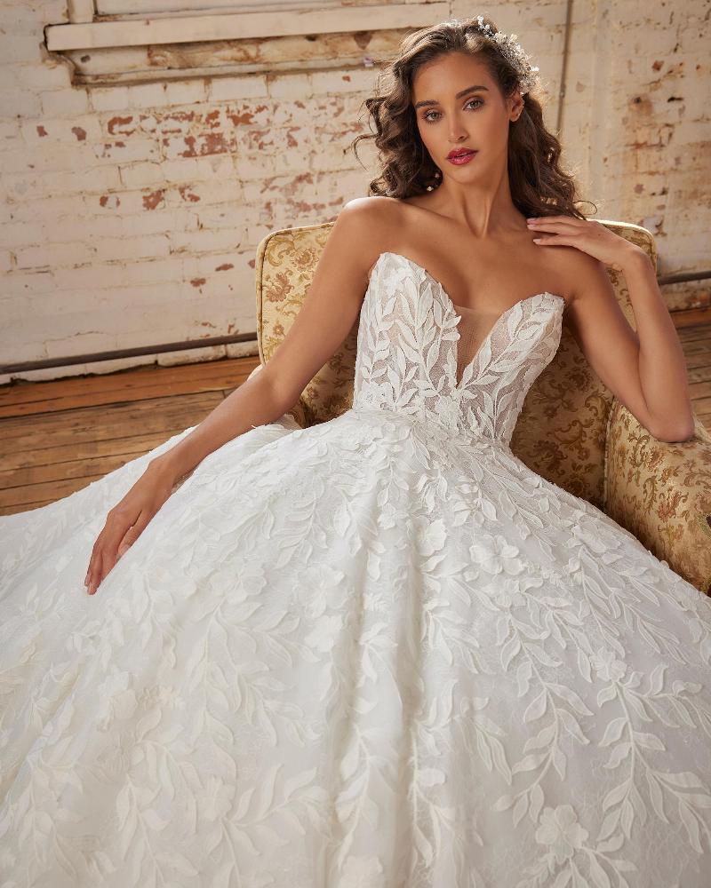 123243 3d lace ball gown wedding dress with sweetheart neckline1